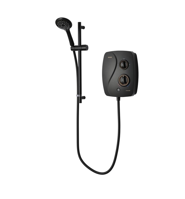 Triton Novel SR Thermostatic Power Shower - Matt Black
