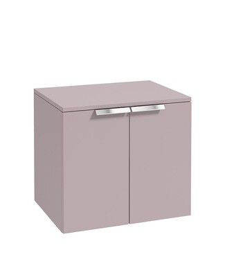 SONAS STOCKHOLM 60cm Two Door Countertop Wall Hung Matt Cashmere Pink- Chrome Handles