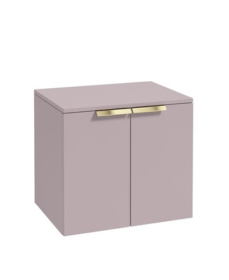 SONAS STOCKHOLM 60cm Two Door Countertop Wall Hung Matt Cashmere Pink- Gold Handles