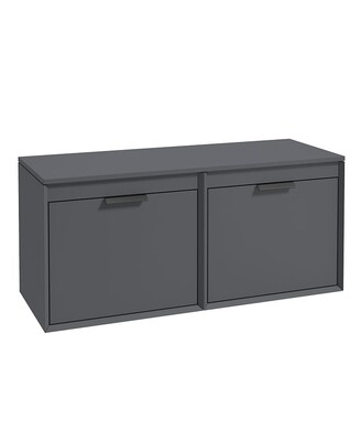 SONAS FJORD 120cm Matt Midnight Grey Wall Hung Countertop Vanity Unit - Matt Black Handle