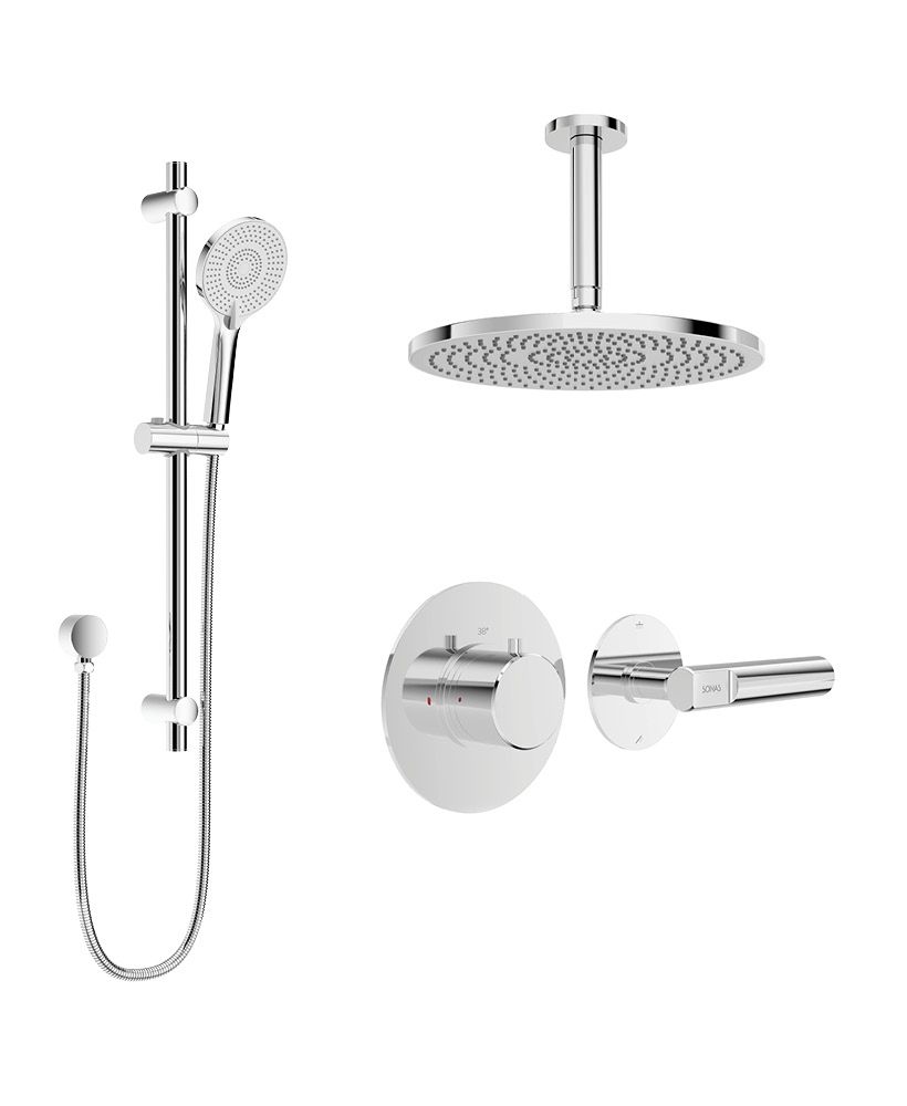 SONAS HAKK Thermostatic Shower Set 1 Chrome with Ceiling Arm