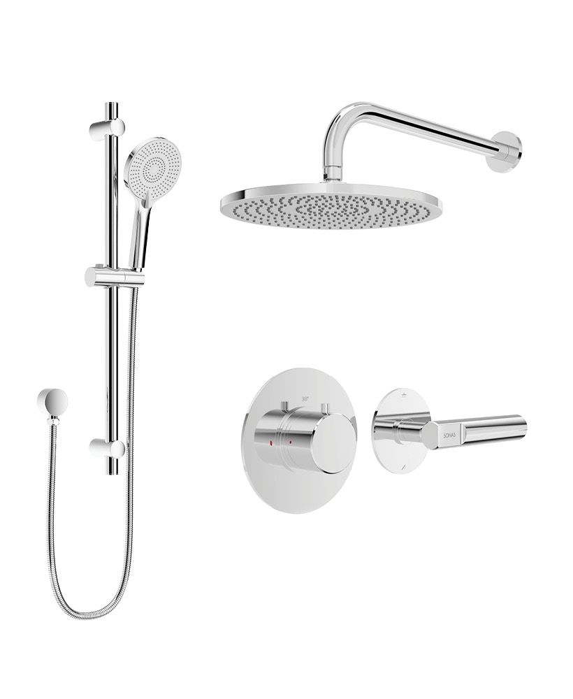 SONAS HAKK Thermostatic Shower Set 1 Chrome with Wall Arm