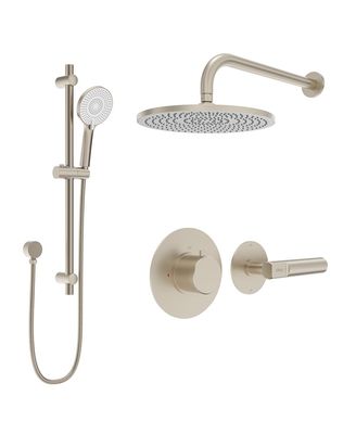 SONAS HAKK Thermostatic Shower Set 1 Brushed Nickel with Wall Arm