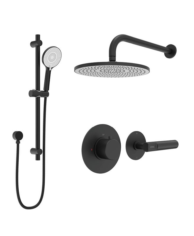 SONAS HAKK Thermostatic Shower Set 1 Matt Black with Wall Arm