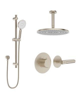 SONAS HAKK Thermostatic Shower Set 1 Brushed Nickel with Ceiling Arm