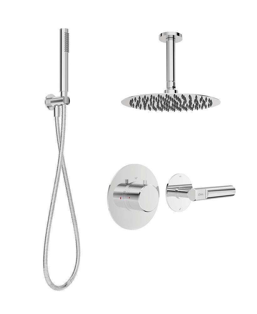 SONAS HAKK Thermostatic Shower Set 2 Chrome with Ceiling Arm