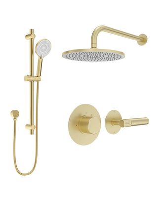 SONAS HAKK Thermostatic Shower Set 1 Brushed Gold with Wall Arm