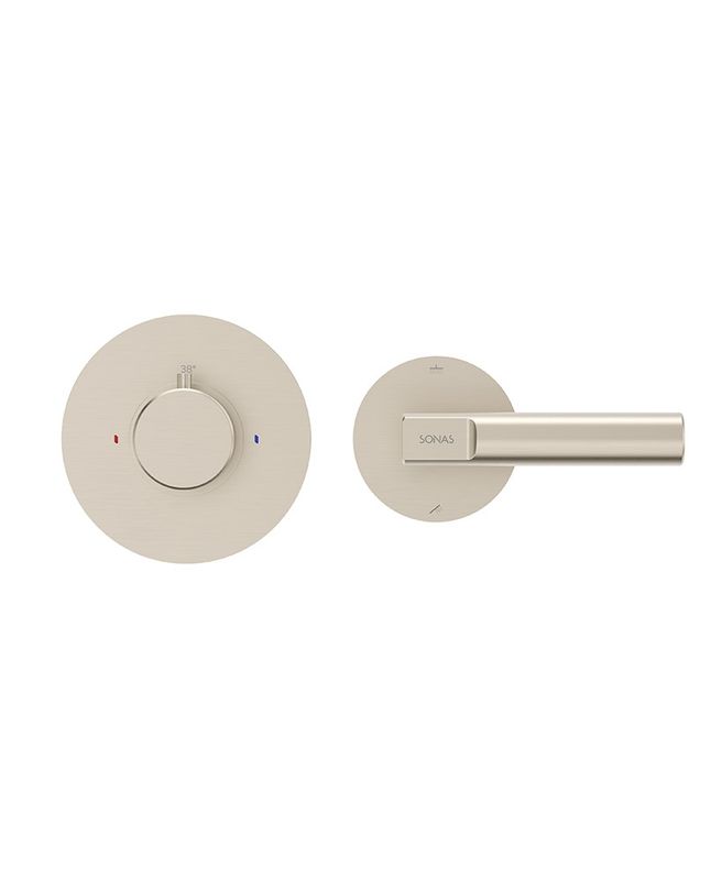 SONAS HAKK Thermostatic Concealed Shower Valve with Diverter Brushed Nickle