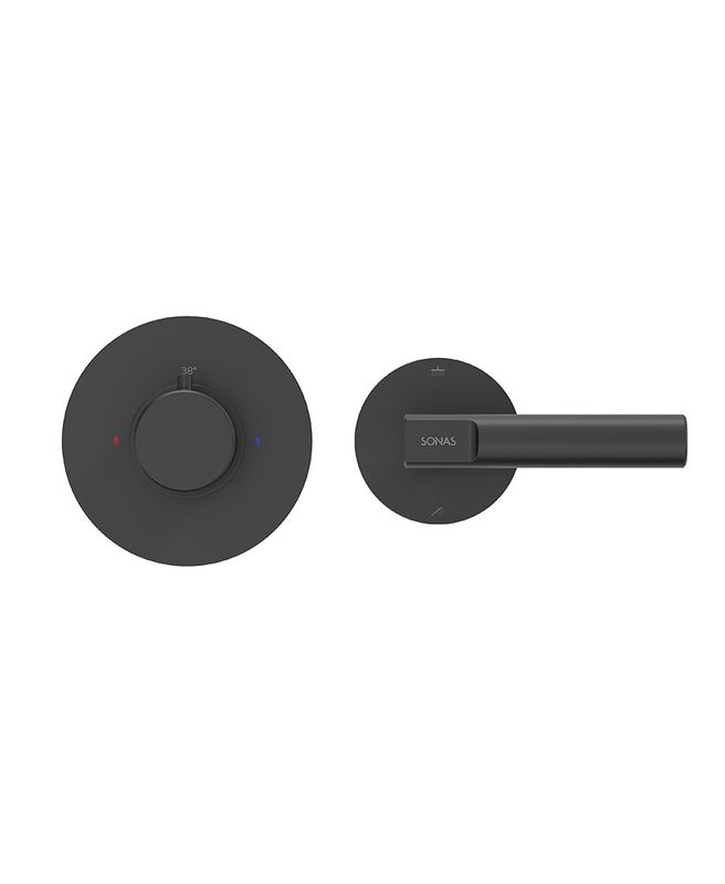 SONAS HAKK Thermostatic Concealed Shower Valve with Diverter Matt Black