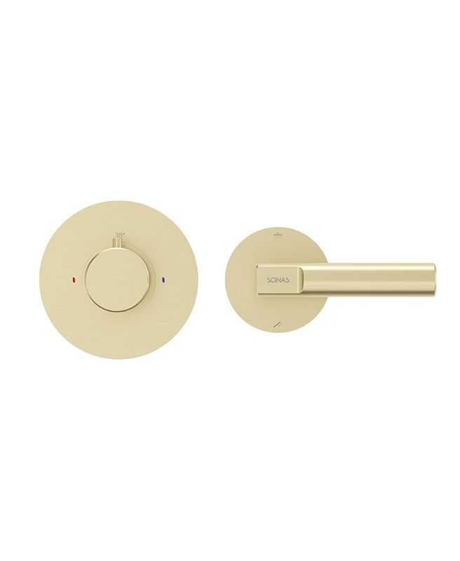 SONAS HAKK Thermostatic Concealed Shower Valve with Diverter Brushed Gold