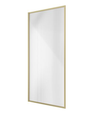 SONAS MIRAGE 800x1500mm Brushed Gold Frame with Fluted Glass Bath Screen