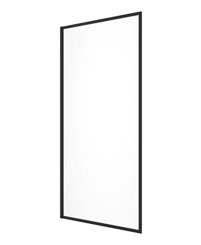 SONAS MIRAGE 800x1500mm Matt Black Frame with Clear Glass Bath Screen