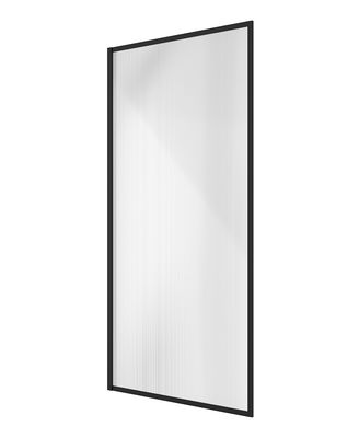 SONAS MIRAGE 800x1500mm Matt Black Frame with Fluted Glass Bath Screen
