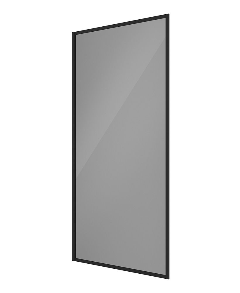 SONAS MIRAGE 800x1500mm Matt Black Frame with Smoked Glass Bath Screen