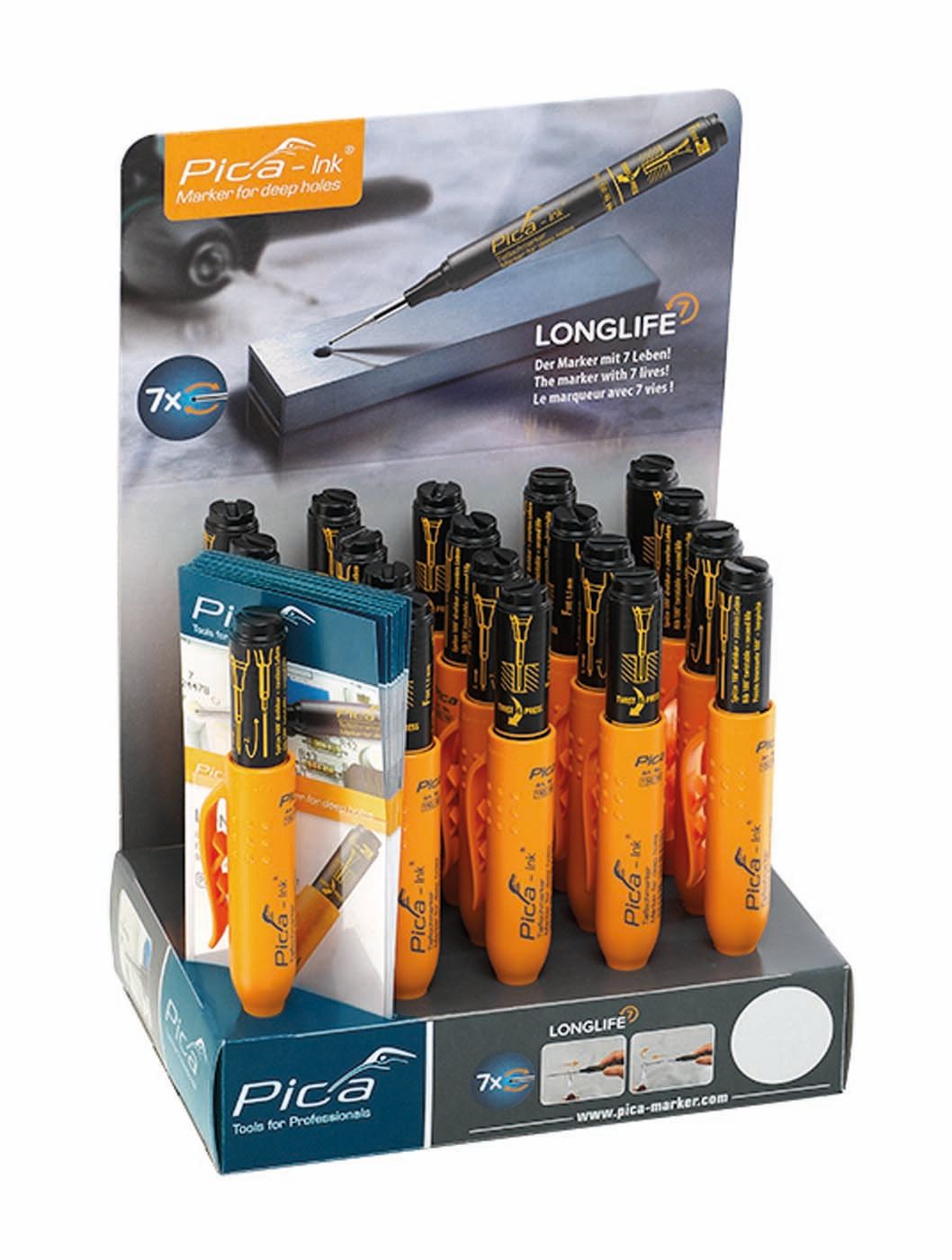 1pc Pica Ink Long life Deep hole Black Marker