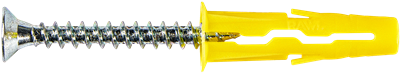 UNO UNIVERSAL PLUG YELLOW (5MM) WITH 3,5X30 SCREW [BAG OF 40]