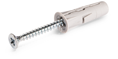 UNO UNIVERSAL PLUG GREY (10MM) WITH 5,0X45 SCREW [BAG OF 15]