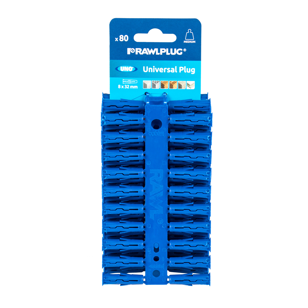 UNO UNIVERSAL PLUG CLIPS OF 80PC BLUE (8MM) [SINGLE]