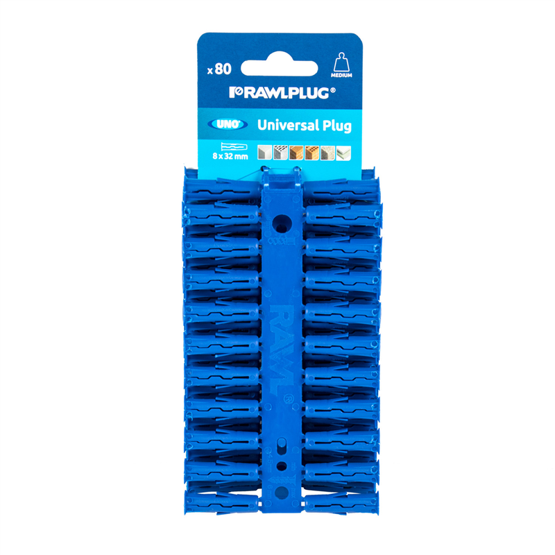 UNO UNIVERSAL PLUG CLIPS OF 80PC BLUE (8MM) [SINGLE]