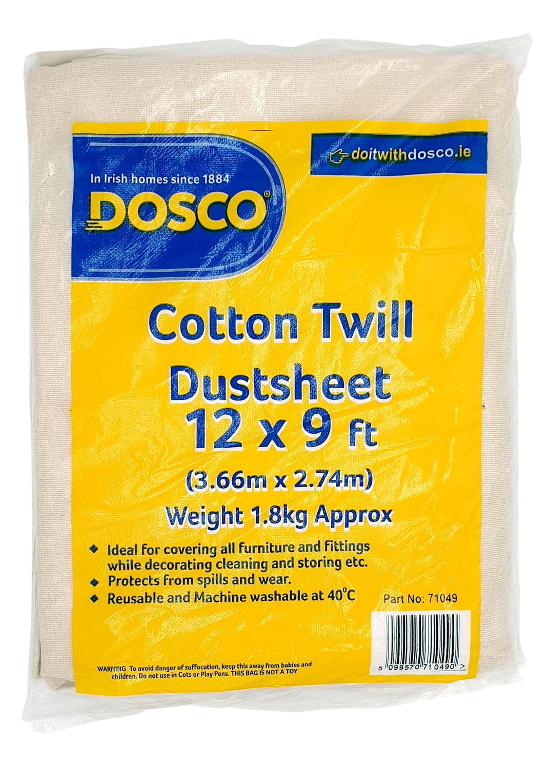 Heavy Twill Dustsheet – 12 x 9′