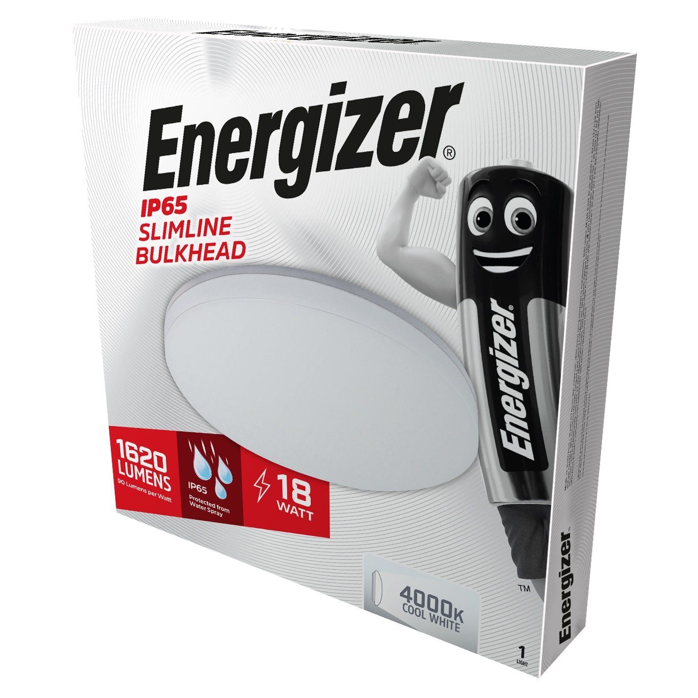 ENERGIZER 18W LED IP54 ROUND SLIMLINE BULK HEAD 1710 LUMENS