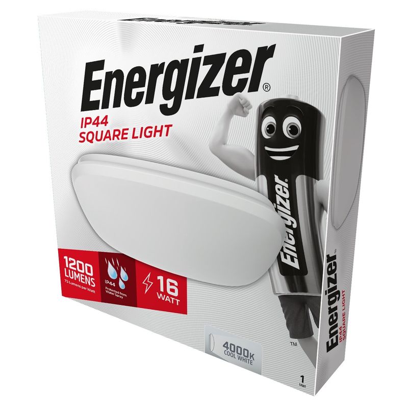 ENERGIZER 16W LED IP44 INDOOR/OUTDOOR SQUARE LIGHT 1200 LUMENS