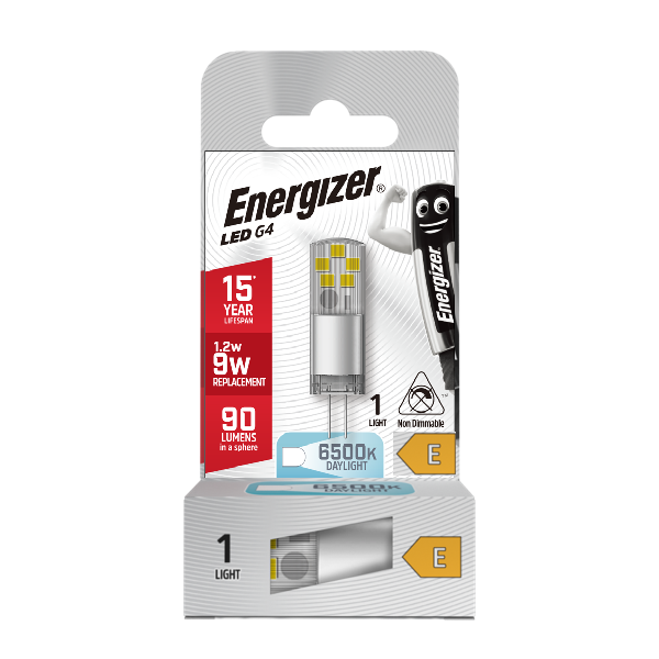 ENERGIZER LED G4 1.2W (9W) 90 LUMENS DAYLIGHT 6500K