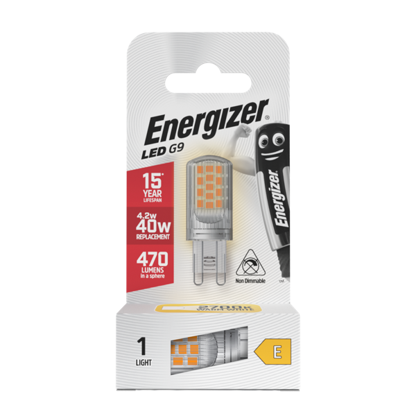 ENERGIZER LED G9 4.2W (40W) 470 LUMEMS WARM WHITE 2700K