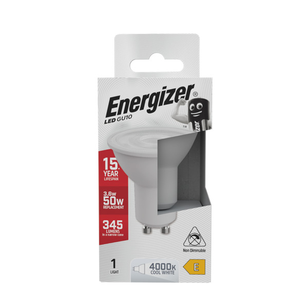 ENERGIZER LED 5W (50W) 350 LUMENS GU10 LAMP COOL WHITE 4000K