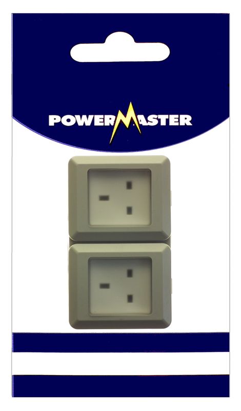 POWERMASTER 2 GANG OUTDOOR DAMP PROOF SOCKET IP55