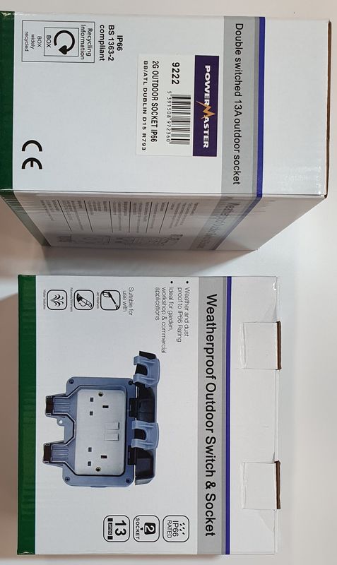 POWERMASTER 2 GANG OUTDOOR SWITCHED SOCKET IP66