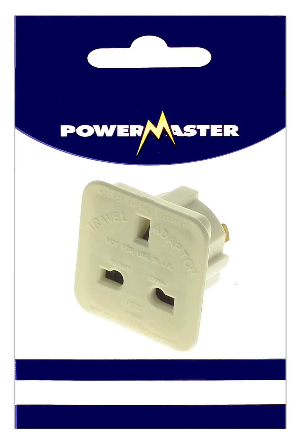 POWERMASTER TRAVEL ADAPTOR 2 PIN FLAT 13AMP