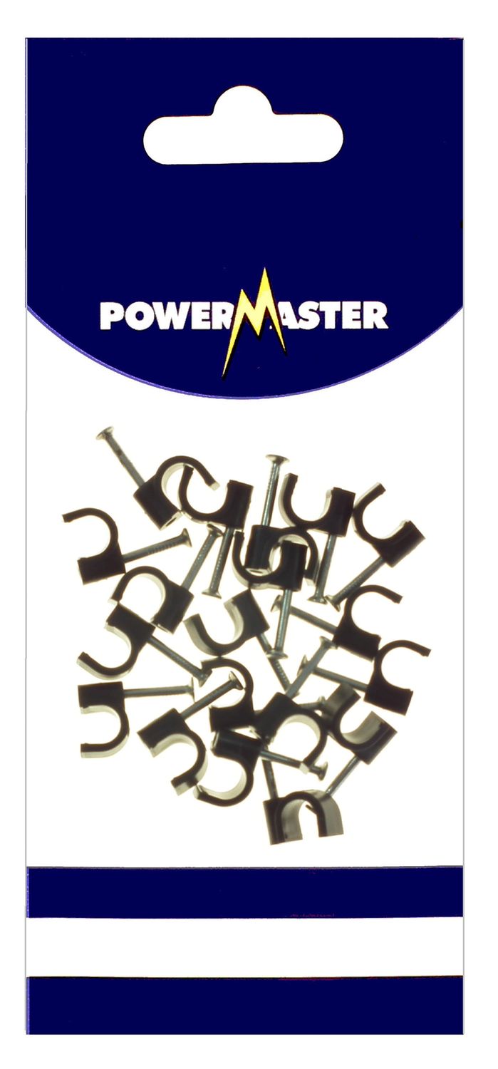 POWERMASTER 20 PCE 7 MM CABLE CLIPS BLACK