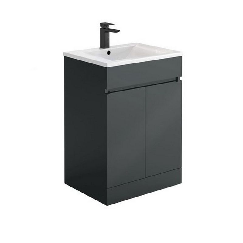 Empire 600 Basin Cabinet Anthracite &amp; Lili Basin (Tap Not Included)