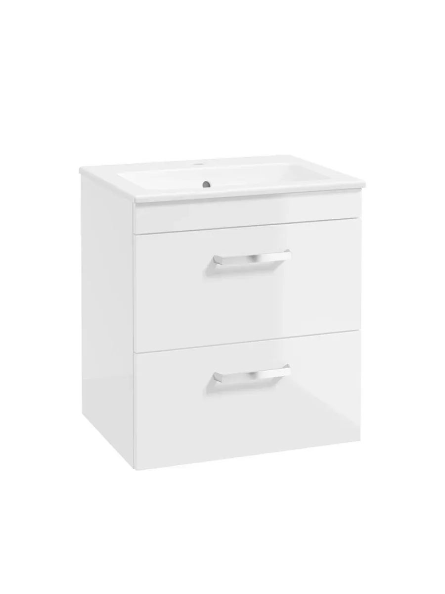 CORTA Wall Hung 50cm Two Drawer Unit Gloss