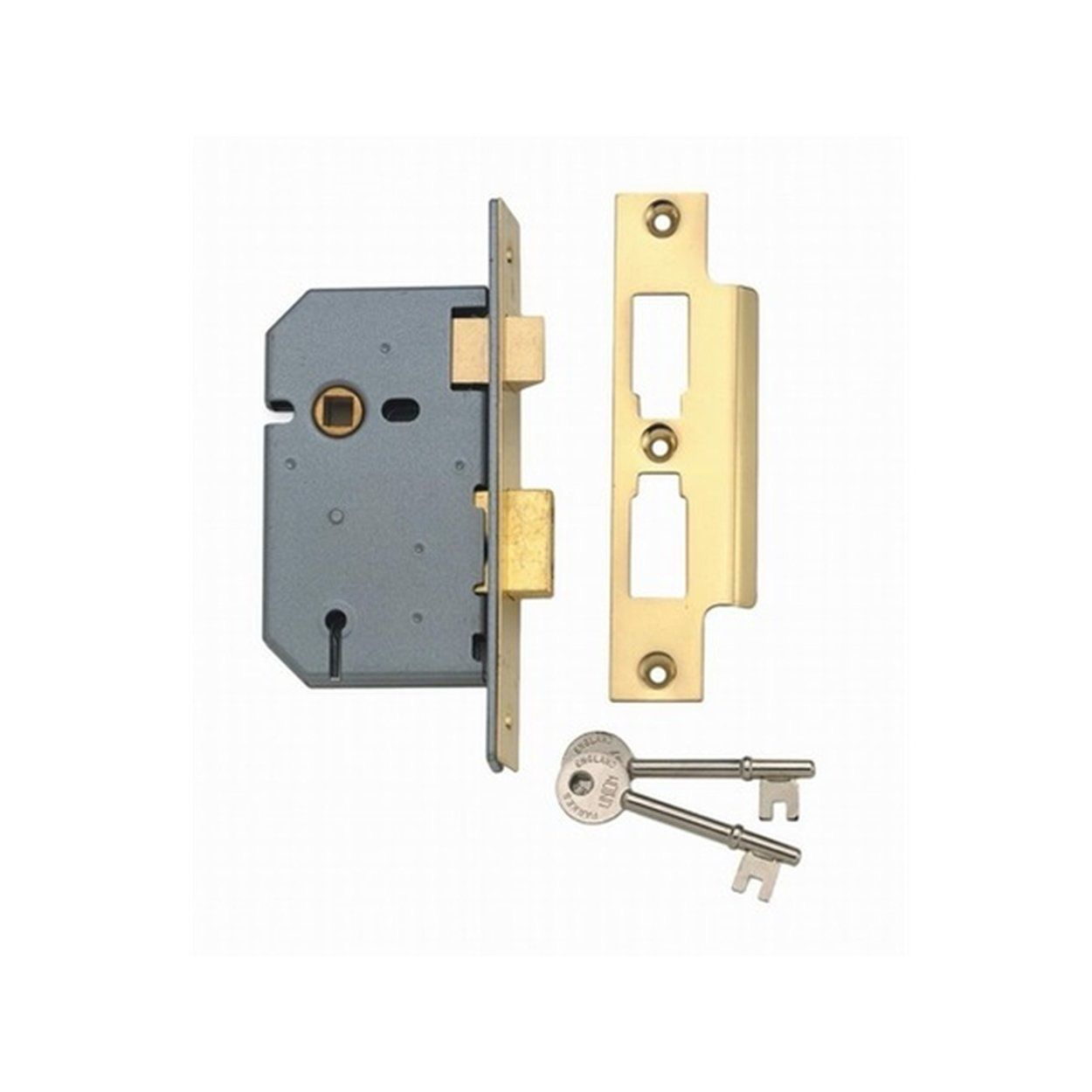 Blisterpack 2 lever 2 in brass lock