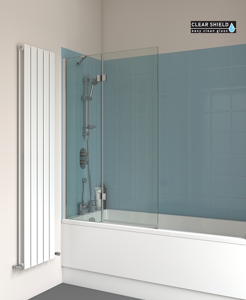 LUNAR SB6 8mm Two Panel Bath Screen Chrome
