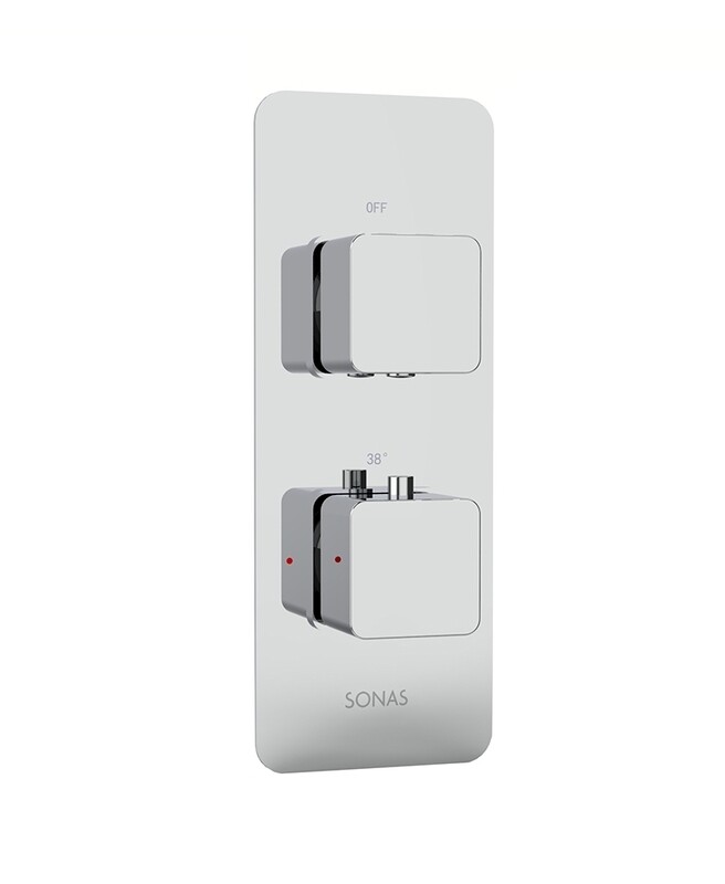 ALITA Soft Square Dual Control Dual Outlet Shower Valve Chrome