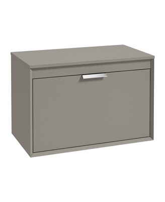 FJORD Wall Hung 80cm Two Drawer Countertop Unit Matt Khaki &amp; Handle