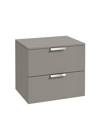 STOCKHOLM Wall Hung 60cm Two Drawer Countertop Unit Matt Khaki &amp; Handles