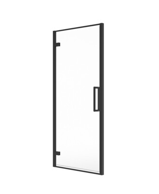 ASPECT Matt Black Shower Hinged Door