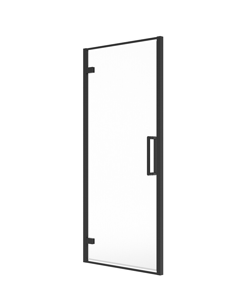 ASPECT Matt Black Shower Hinged Door, Size: 700