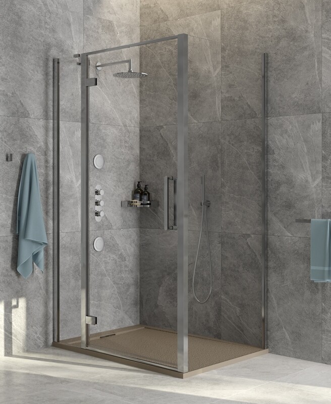 ASPECT Chrome Hinged &amp; Incline Shower Door