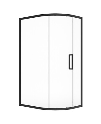 ASPECT Single Door Offset Quadrant Shower Door Matt Black