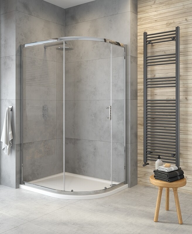 CITY PLUS Single Door Offset Quadrant Shower Door Chrome