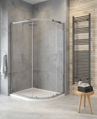 CITY PLUS Single Door Offset Quadrant Shower Door Chrome