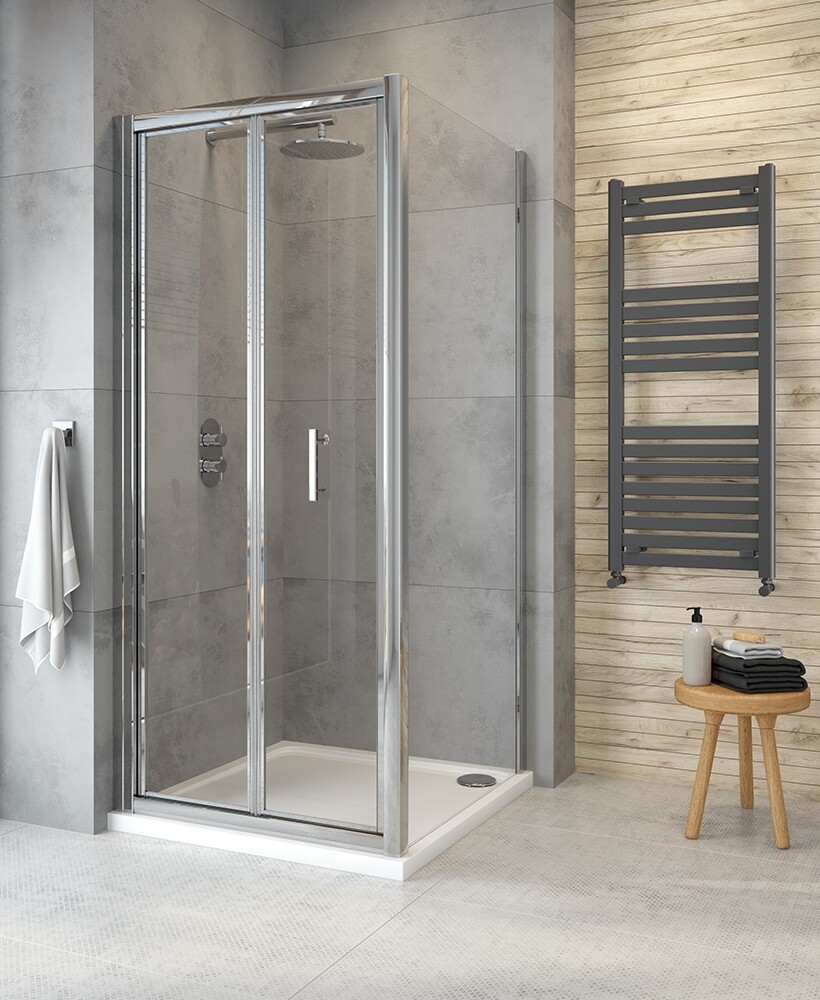 CITY PLUS Bifold Shower Door Chrome, Size: 700