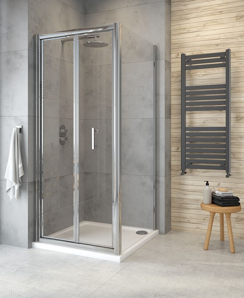 CITY PLUS Bifold Shower Door Chrome, Size: 700