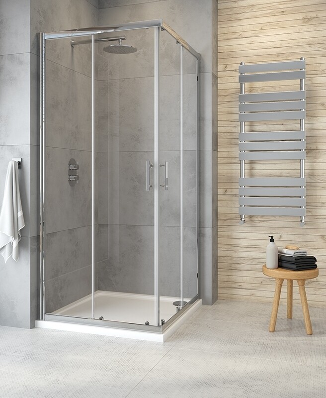 CITY PLUS Corner Entry Shower Door Chrome