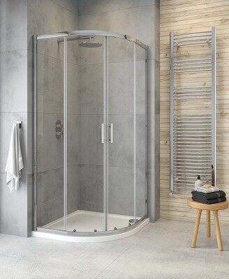 CITY PLUS Double Door Quadrant Shower Door Chrome